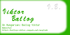 viktor ballog business card